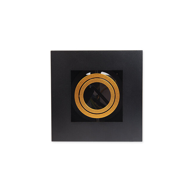 LED Deckenspot Schwarz Gold - 1x GU10 Fassung