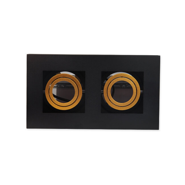 LED Deckenspot Schwarz Gold - 2x GU10 Fassung