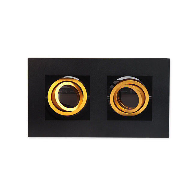LED Deckenspot Schwarz Gold - 2x GU10 Fassung