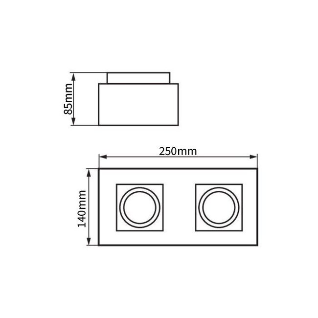 LED Deckenspot Weiß Schwarz- 2x GU10 Fassung