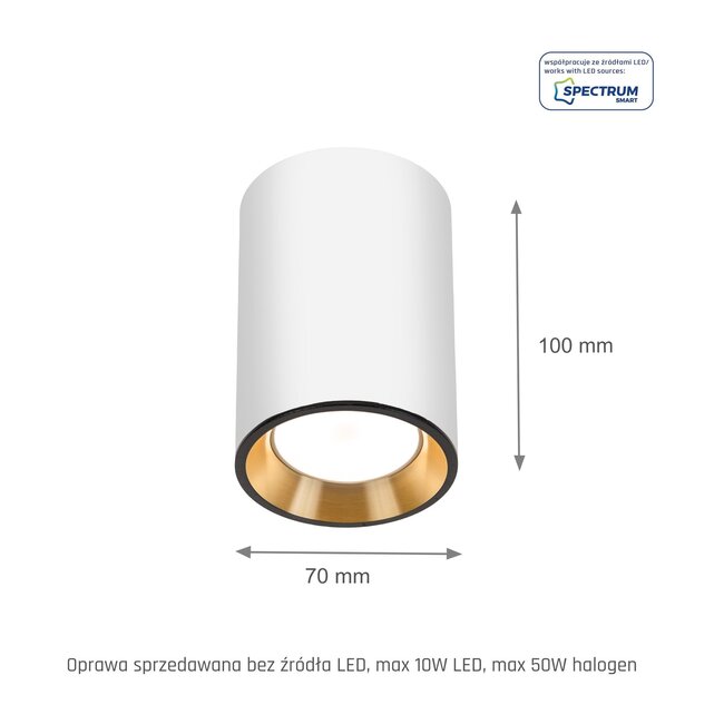 LED Deckenspot CHLOE MINI - 1x GU10 Fassung - Weiß/Gold