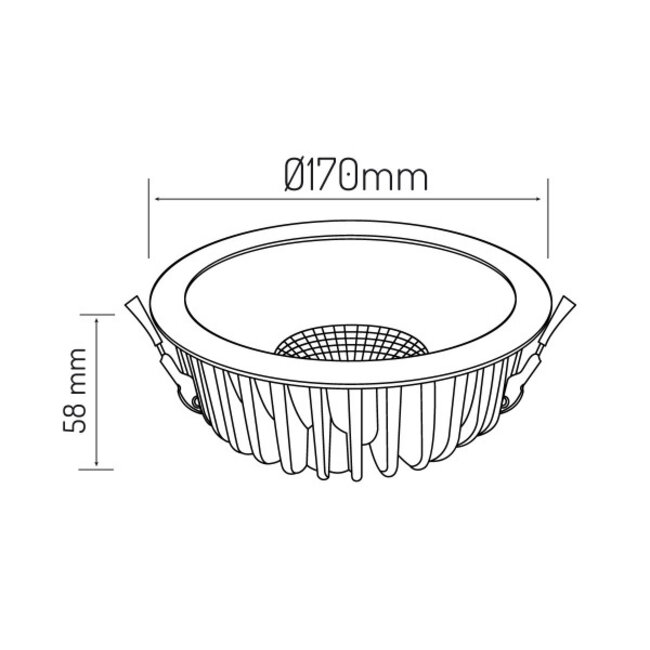 LED QUANTUM Einbauspot dimmbar 1-10V - 30W 100Lm pro Watt - 4000K