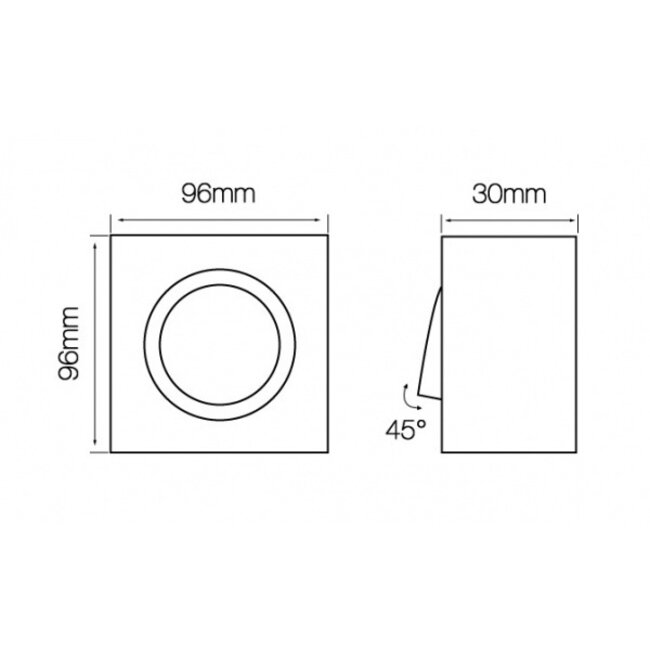 Einbaurahmen - Weiß - Sägegröße - 85mm - exkl. LED Spot
