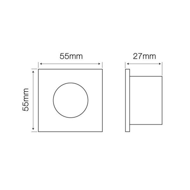 Einbaurahmen - Schwarz - Sägegröße - 45mm - exkl. LED Spot