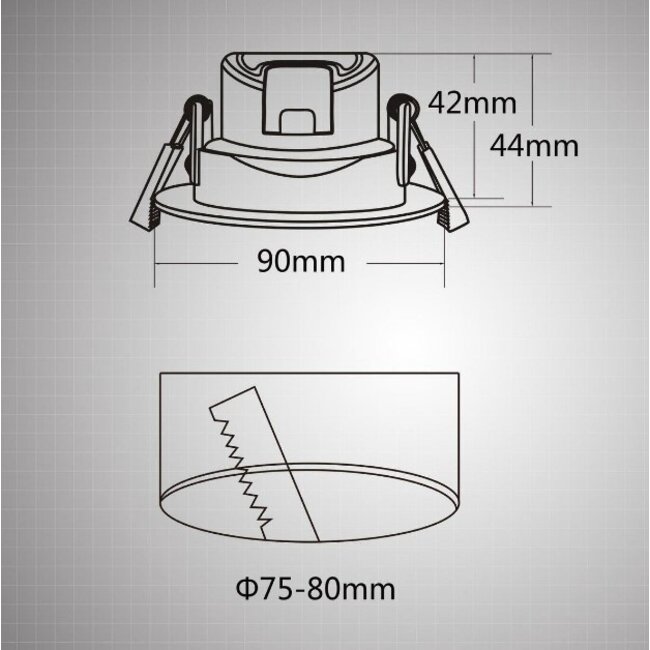 LED Einbauspot - 7W entspricht 41W - Sägegröße Ø75-80mm - Lichtfarbe optional - schwenkbar