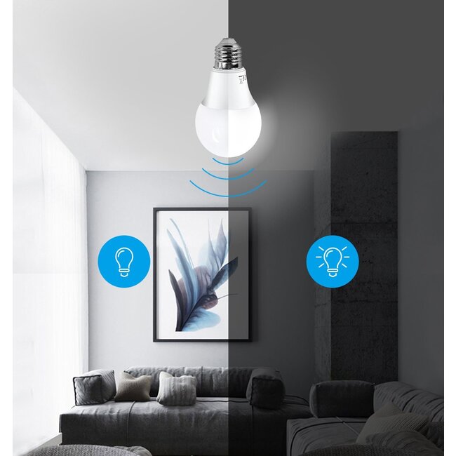 LED Lampe mit Tages- und Nachtlichtsensor - E27 Sockel - 10W entspricht 50W - Lichtfarbe optional