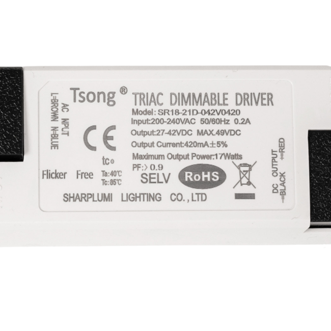 Dimmbarer LED Trafo - Triac / Phasenanschnitt - für 17W LED Panels - 30-42V 1000mA
