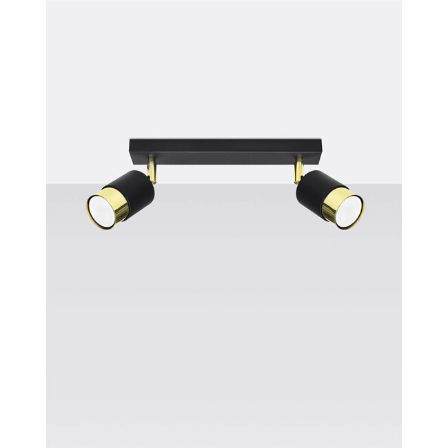 LED Deckenspot Schwarz Gold NERO - 2 x GU10 Fassung - exkl. LED's