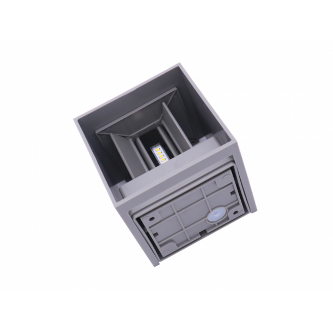 LED Wandleuchte Grau IP54 - 2x3W - Lichtfarbe optional - Abstrahlwinkel anpassbar