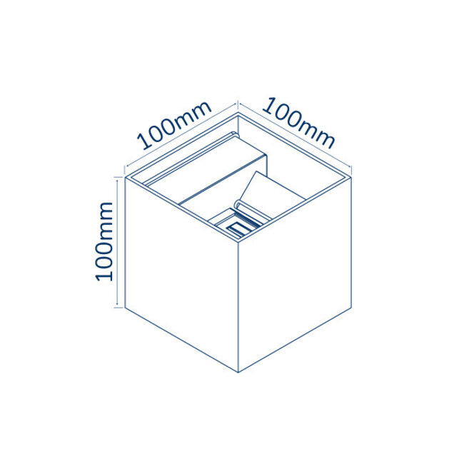 LED Wandleuchte Grau IP54 - 2x3W - Lichtfarbe optional - Abstrahlwinkel anpassbar