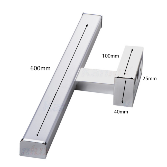 LED Spiegellampe Badezimmer 60cm - 12W 4000K Neutralweiß - Chrom