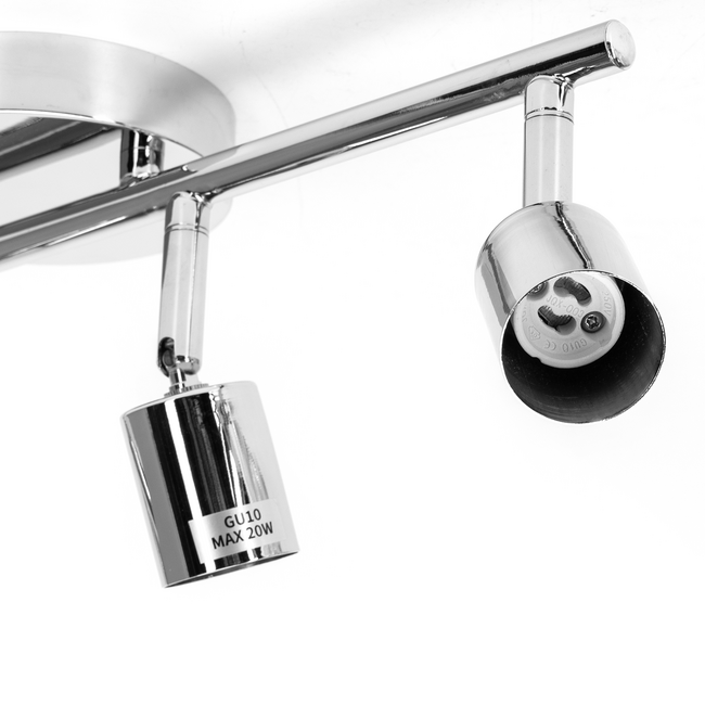 LED Deckenspot Silber - 4 x GU10 Fassung - schwenkbar - exkl. LED's