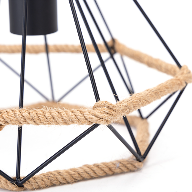 LED Pendelleuchte Retro Schwarz - E27 Fassung - 110cm hoch - exkl. LED's