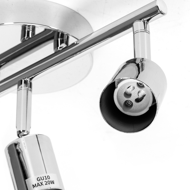 LED Deckenspot Silber - 3 x GU10 Fassung - schwenkbar - exkl. LED's