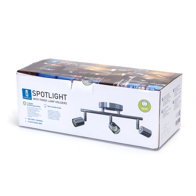 LED Deckenspot Silber - 3 x GU10 Fassung - schwenkbar - exkl. LED's