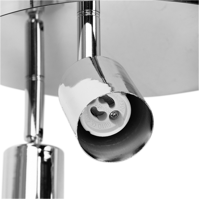 LED Deckenspot rund Silber - 3 x GU10 Fassung - schwenkbar - exkl. LED's