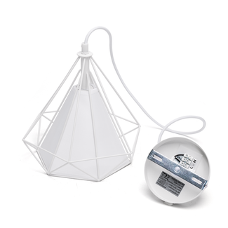 LED Pendelleuchte Retro Weiß - E27 Fassung - 110cm hoch - exkl. LED's