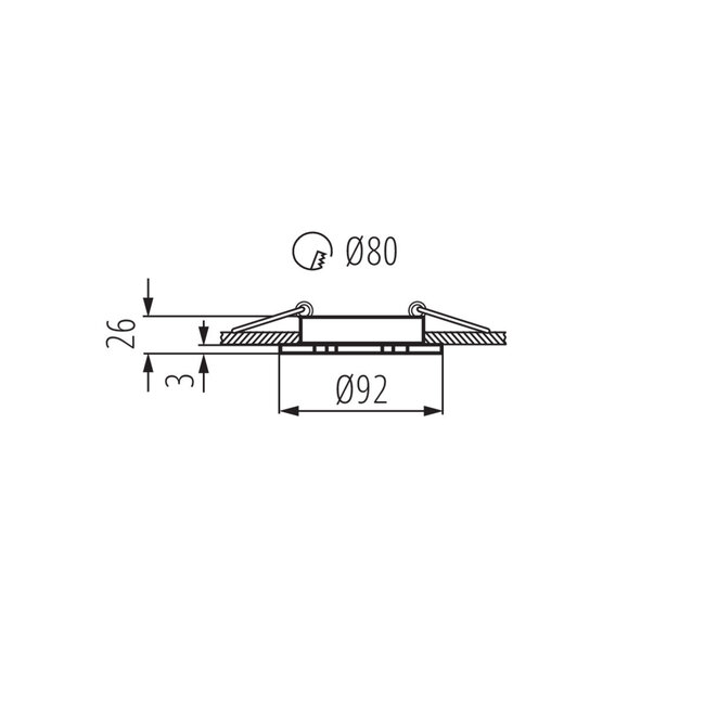 Einbaurahmen Weiß rund - schwenkbar - Sägegröße 80mm - Außengröße 92mm - exkl. LED Spot