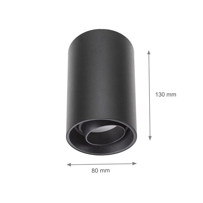 LED Deckenspot CHLOE LENS - 1x GU10 Fassung - Mattschwarz