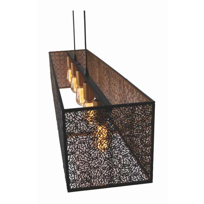 LED Pendelleuchte Avola mit 5 Lichtern Schwarz / Gold