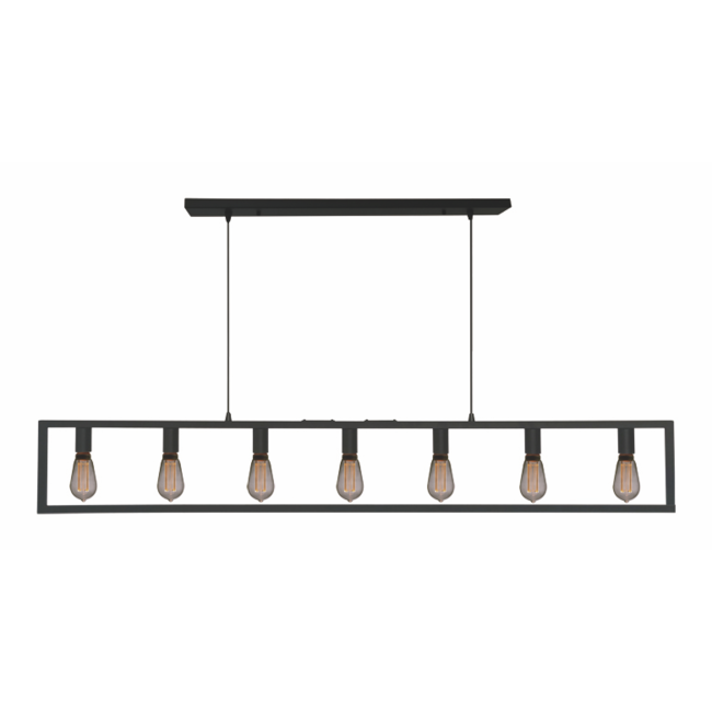 LED Pendelleuchte Distesa mit 7 Lichtern Schwarz