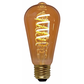 Edison 8W LED Fadenlampe Glühwendel dimmbar 64mm Gold