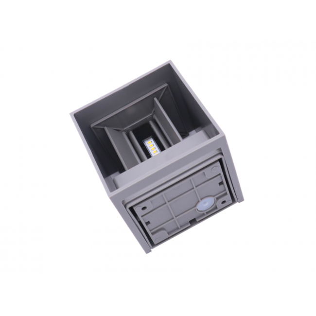 LED Wandleuchte Grau IP54 - 2x3W - Lichtfarbe optional - Abstrahlwinkel anpassbar