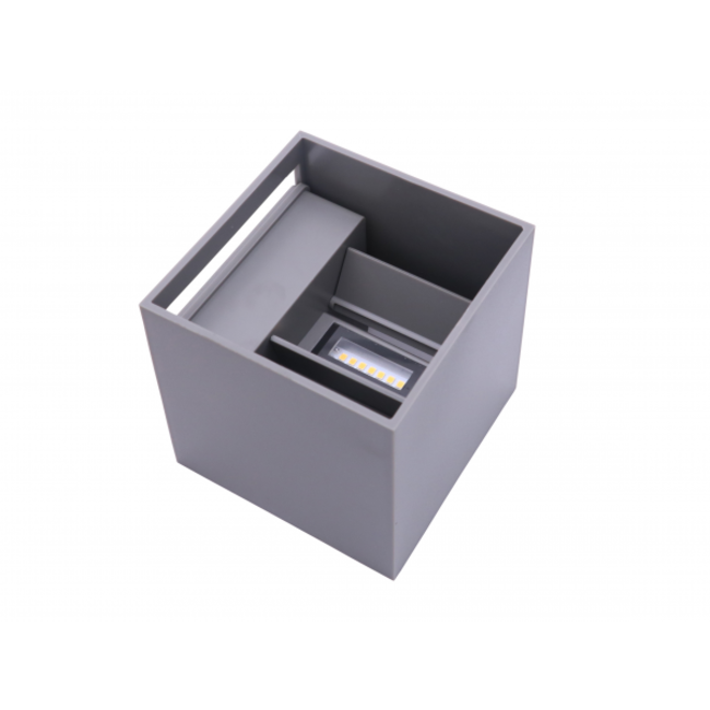 LED Wandleuchte Grau IP54 - 2x3W - Lichtfarbe optional - Abstrahlwinkel anpassbar