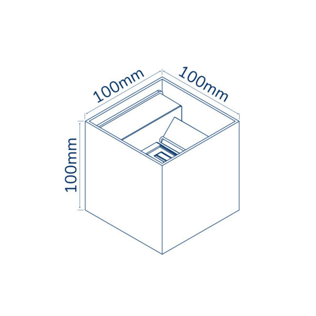 LED Wandleuchte Grau IP54 - 2x3W - Lichtfarbe optional - Abstrahlwinkel anpassbar