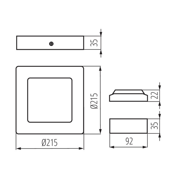LED Deckenleuchte Schwarz KANTI 18W - Lichtfarbe optional
