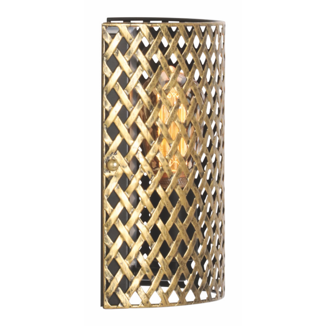 LED Wandleuchte AUREO einzel Licht Schwarz / halb Gold