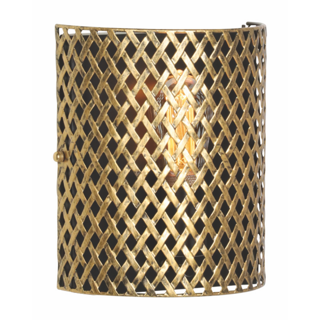 LED Wandleuchte AUREO einzel Licht Schwarz / halb Gold