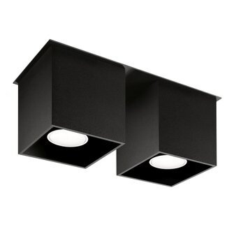 Deckenspot QUAD 2 Schwarz - 2x GU10 Fassung - max. 2x40W - exkl. LED's