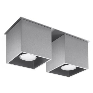 Deckenspot QUAD 2 Grau - 2x GU10 Fassung - max. 2x40W - exkl. LED's
