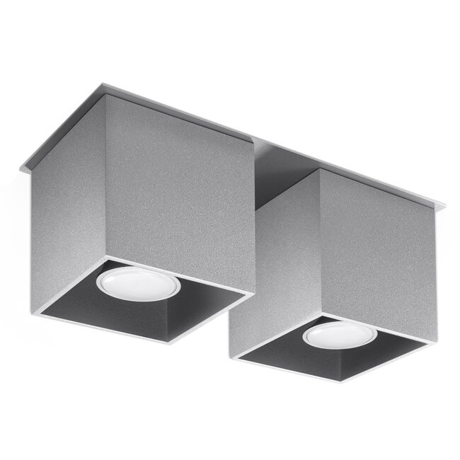 Deckenspot QUAD 2 Grau - 2x GU10 Fassung - max. 2x40W - exkl. LED's
