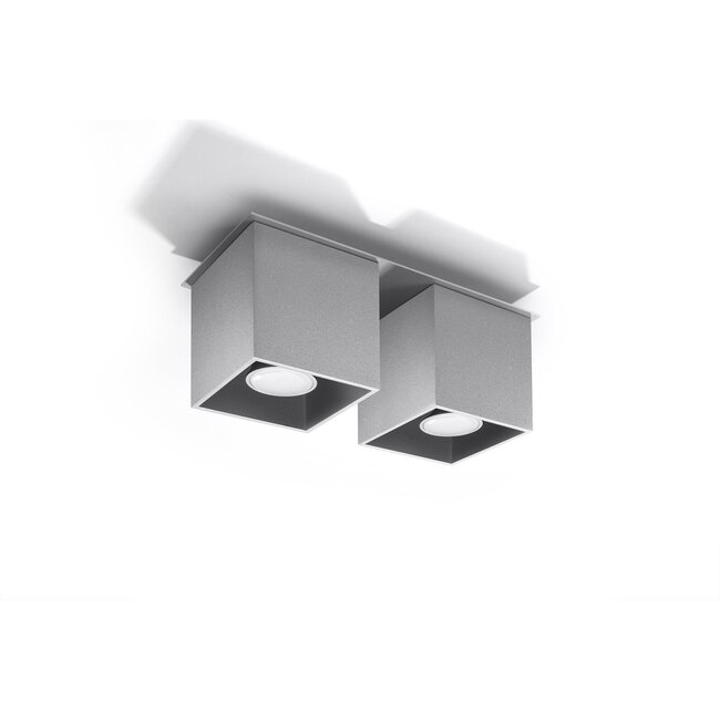 Deckenspot QUAD 2 Grau - 2x GU10 Fassung - max. 2x40W - exkl. LED's