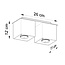 Deckenspot QUAD 2 Grau - 2x GU10 Fassung - max. 2x40W - exkl. LED's
