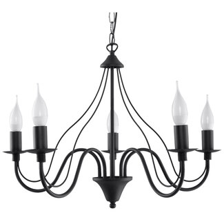 Kronleuchter MINERWA 5 Schwarz - 5x E14 Fassung - max. 5x40W - exkl. LED's
