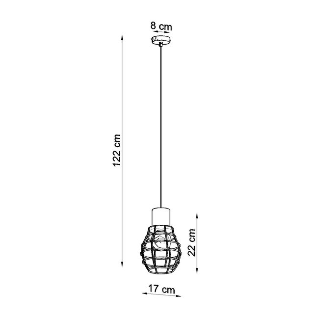 Pendelleuchte RIDA - 1x E27 Fassung - max. 60W - exkl. LED's