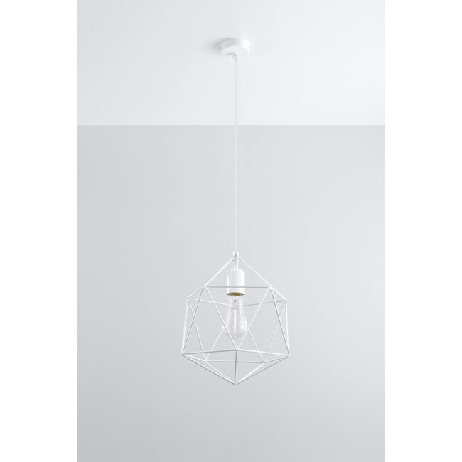 Pendelleuchte GASPARE Weiß - 1x E27 Fassung - max. 60W - exkl. LED's