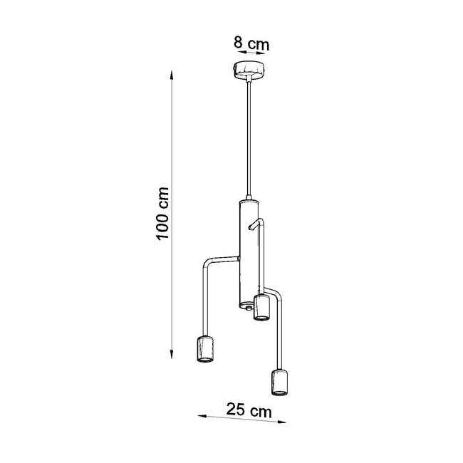 Kronleuchter DUOMO 3M - 3x E27 Fassung - max. 3x60W - exkl. LED's