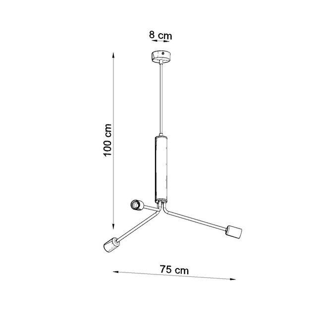 Kronleuchter DUOMO 3D - 3x E27 Fassung - max. 3x60W - exkl. LED's
