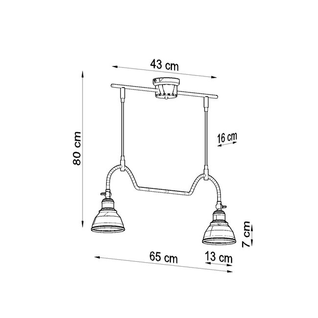 Kronleuchter MARE 2 - 2x E27 Fassung - max. 2x60W - exkl. LED's