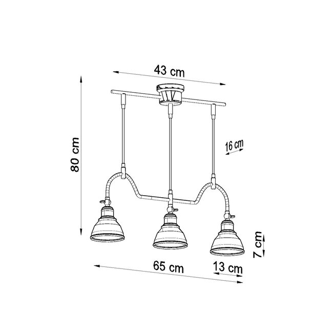Kronleuchter MARE 3 - 3x E27 Fassung - max. 3x60W - exkl. LED's