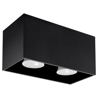 Deckenspot QUAD Schwarz - 2x GU10 Fassung - max. 2x40W - exkl. LED's