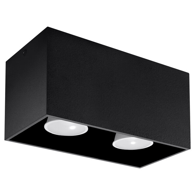Deckenspot QUAD Schwarz - 2x GU10 Fassung - max. 2x40W - exkl. LED's
