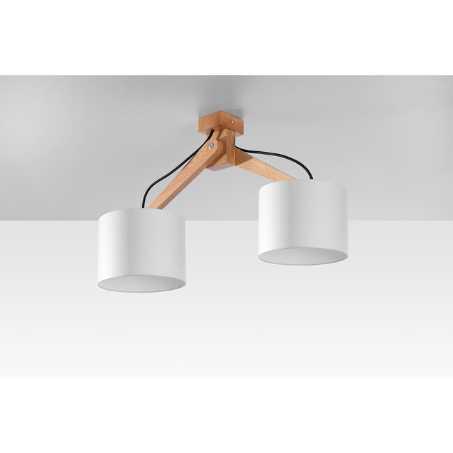 Deckenspot LEGNO 2 Natur Holz - 2x E27 Fassung - max. 2x60W - exkl. LED's