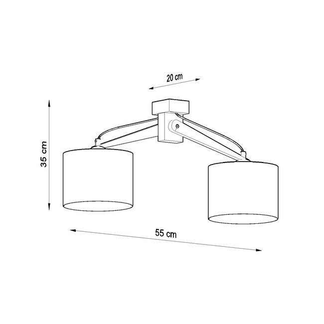 Deckenspot LEGNO 2 Natur Holz - 2x E27 Fassung - max. 2x60W - exkl. LED's