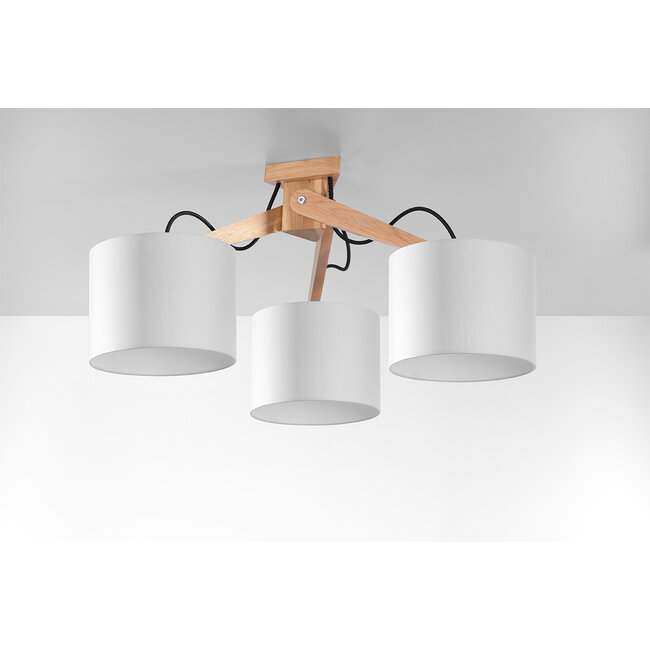 Deckenspot LEGNO 3 Natur Holz - 3x E27 Fassung - max. 3x60W - exkl. LED's