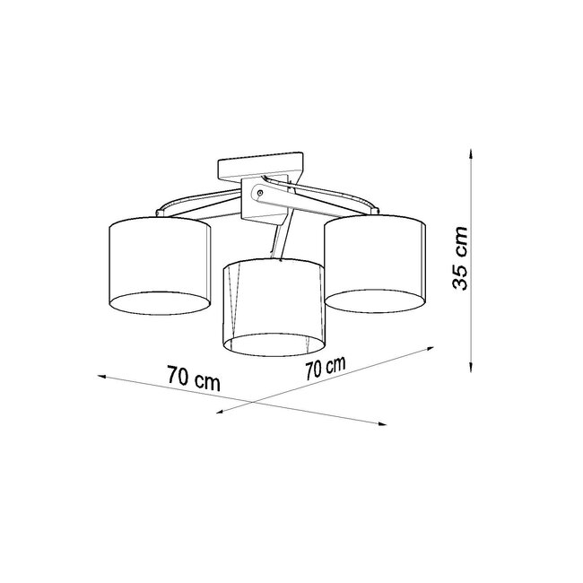 Deckenspot LEGNO 3 Natur Holz - 3x E27 Fassung - max. 3x60W - exkl. LED's